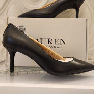 Ralph Lauren Black Leather "Lanette" Pumps. NIB. Size 8.5